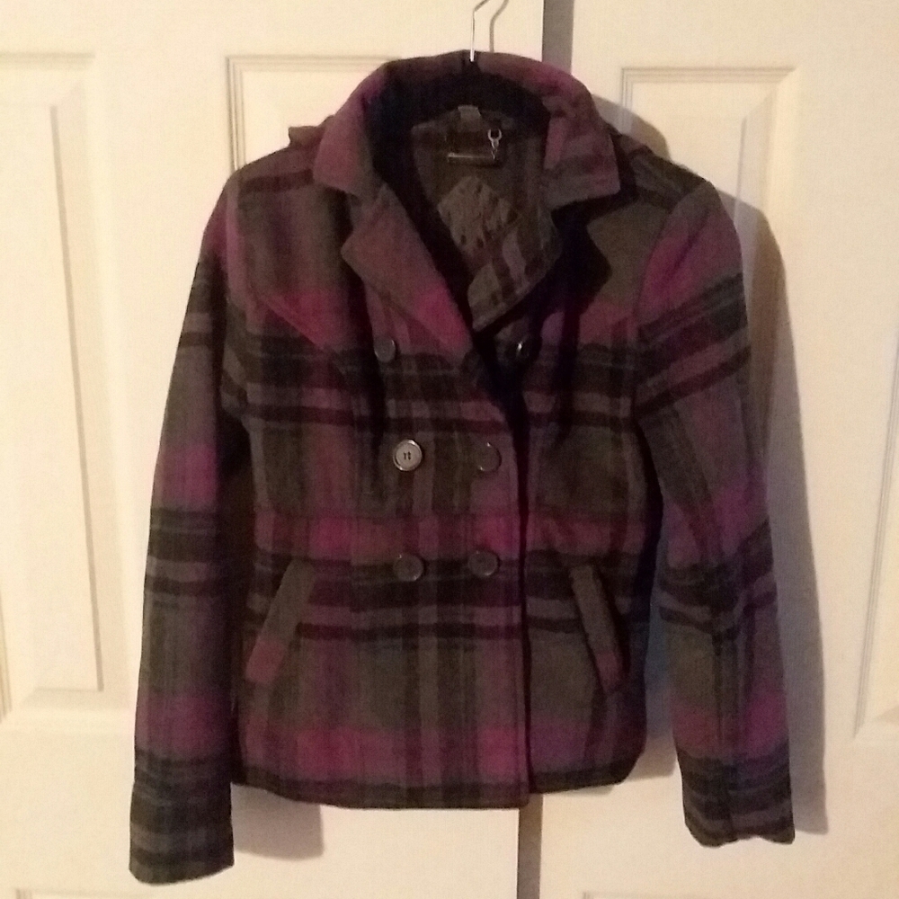 JouJou Girls Plaid Jacket With Hood